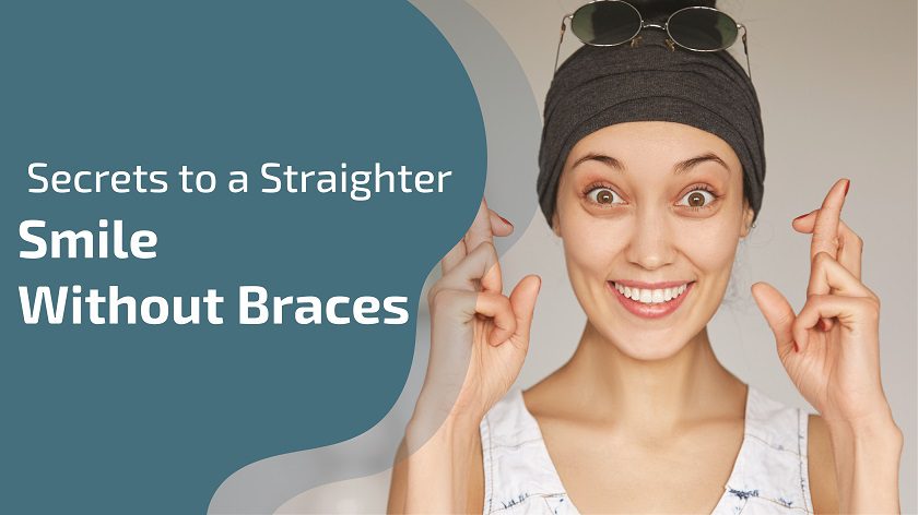 smiling girl with crossing fingure