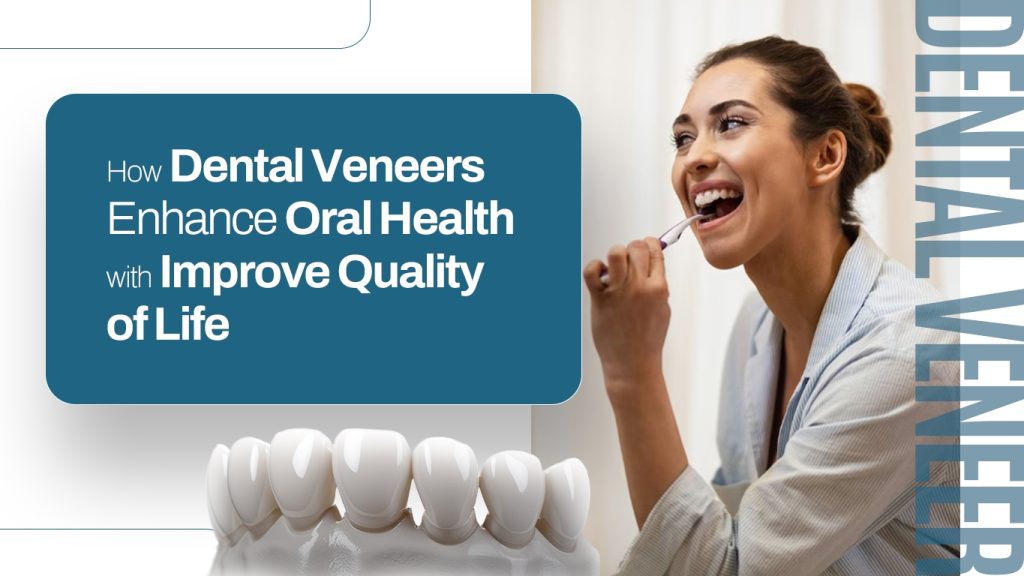 Woman brushing teeth showing benefits of dental veneers