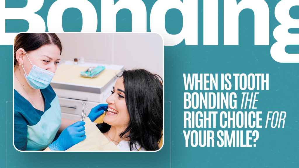 Dentist and patient discussing tooth bonding treatment for a better smile
